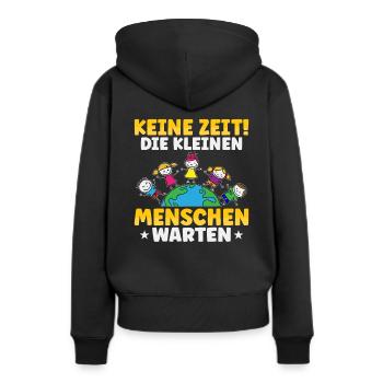 Erzieherin keine Zeit Spruch Kita Kindergarten - Frauen Premium Bio Hoodie - Schwarz - Hinten - Julia (174cm)
