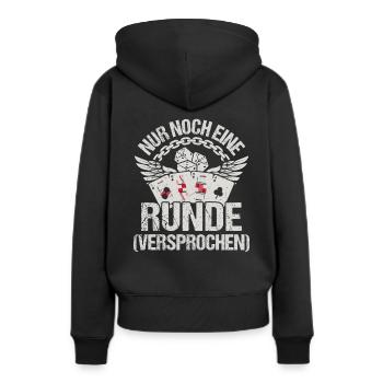 Doppelkopf nur noch eine Runde Kartenspiel - Frauen Premium Bio Hoodie - Schwarz - Hinten - Julia (174cm)