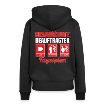 Brandschutzbeauftragter Brandschutz Tagesplan - Frauen Premium Bio Hoodie - Schwarz - Hinten - Julia (174cm)
