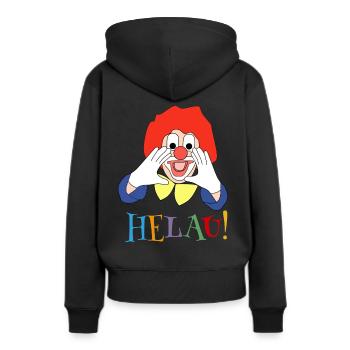 Helau clown carnaval - Sweat à capuche Premium bio Femme - noir - Dos - Julia (174cm)