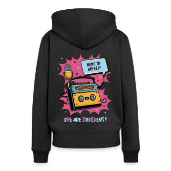 Ils sont différents ! - Sweat à capuche Premium bio Femme - noir - Dos - Julia (174cm)