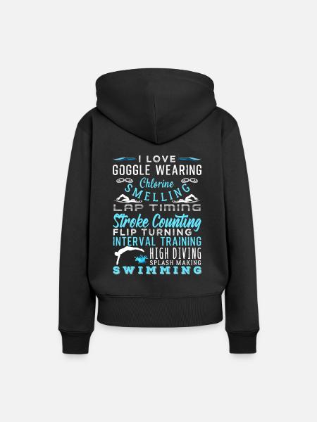 Swimming Fan Lover Watersports Athlete - Frauen Premium Bio Hoodie - Schwarz