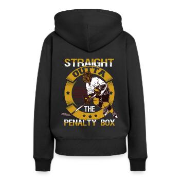Straight Outta The Penalty Box Hockey Fan Gift - Sweat à capuche Premium bio Femme - noir - Dos - Julia (174cm)
