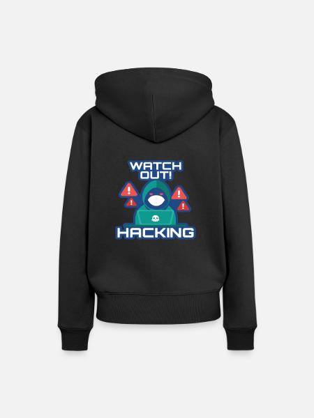 Watch Out Hacking Softwareingenieur Developer - Frauen Premium Bio Hoodie - Schwarz