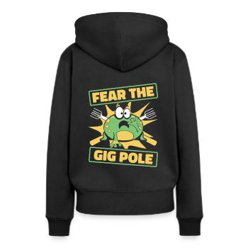 Fear The Gig Pole Kröte Kaulquappe Laubfrosch - Frauen Premium Bio Hoodie - Schwarz - Hinten - Julia (174cm)