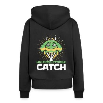 Une grenouille ettable capture têtard rainette - Sweat à capuche Premium bio Femme - noir - Dos - Julia (174cm)