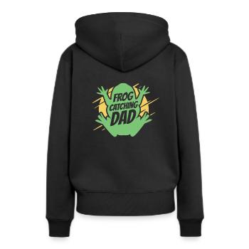 Frog Catching Dad Kaulquappe Laubfrosch Kröte - Frauen Premium Bio Hoodie - Schwarz - Hinten - Julia (174cm)