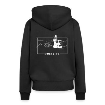 Michelangelo Création d’Adam Forklift - Sweat à capuche Premium bio Femme - noir - Dos - Julia (174cm)