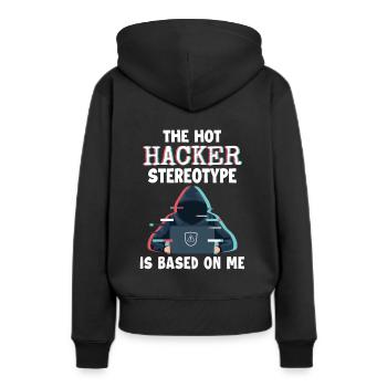 Le stéréotype du pirate informatique est basé sur le renifleur de phishing Me - Sweat à capuche Premium bio Femme - noir - Dos - Julia (174cm)
