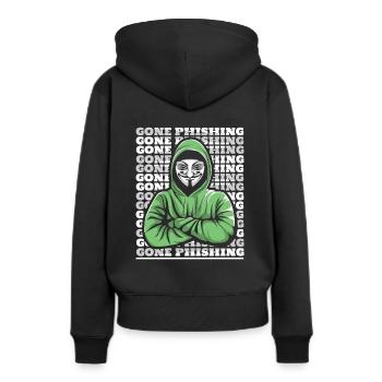 Gone Phishing Renifleur Ingénierie sociale Phishing - Sweat à capuche Premium bio Femme - noir - Dos - Julia (174cm)