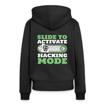 Faites glisser pour activer le renifleur de phishing en mode piratage - Sweat à capuche Premium bio Femme - noir - Dos - Julia (174cm)