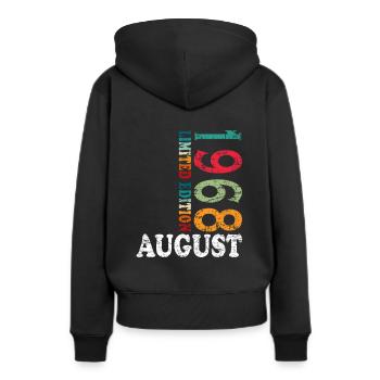 Août 1968 Anniversaire Août 1968 Août - Sweat à capuche Premium bio Femme - noir - Dos - Julia (174cm)