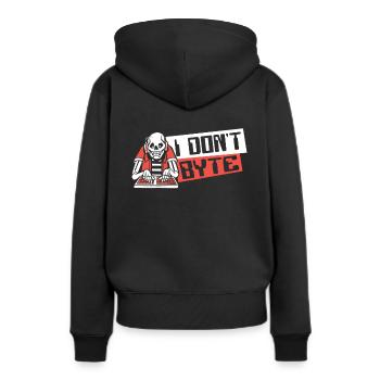 I Don't Byte Softwareingenieur Developer Coder - Frauen Premium Bio Hoodie - Schwarz - Hinten - Julia (174cm)