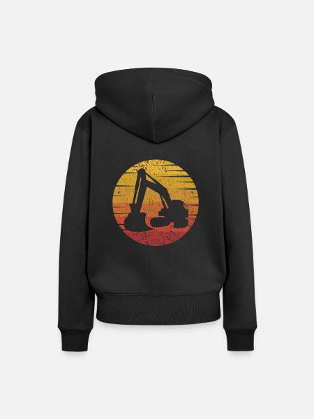 Retro Seilbagger Raupenbagger Excavator - Frauen Premium Bio Hoodie - Schwarz