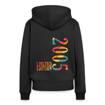 18e anniversaire Millésime 2005 Millésime 2005 - Sweat à capuche Premium bio Femme - noir - Dos - Julia (174cm)