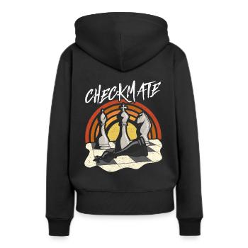 Échecs et mat - Sweat à capuche Premium bio Femme - noir - Dos - Julia (174cm)
