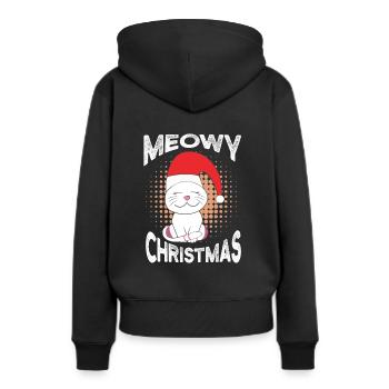 Katteejer Ugly Christmas cat - Dame Premium hoodie, økologisk bomuld - sort - Bagpå - Julia (174cm)