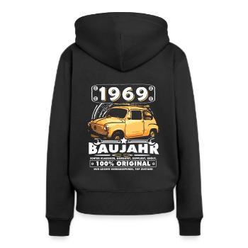 1969 - Jahrgang 1969 - Baujahr 1969 - Frauen Premium Bio Hoodie - Schwarz - Hinten - Julia (174cm)