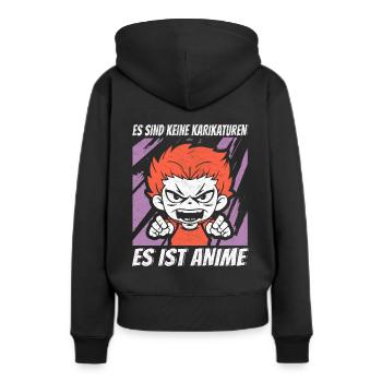 L’anime, ce n’est pas des dessins animés, c’est de l’anime - Sweat à capuche Premium bio Femme - noir - Dos - Julia (174cm)
