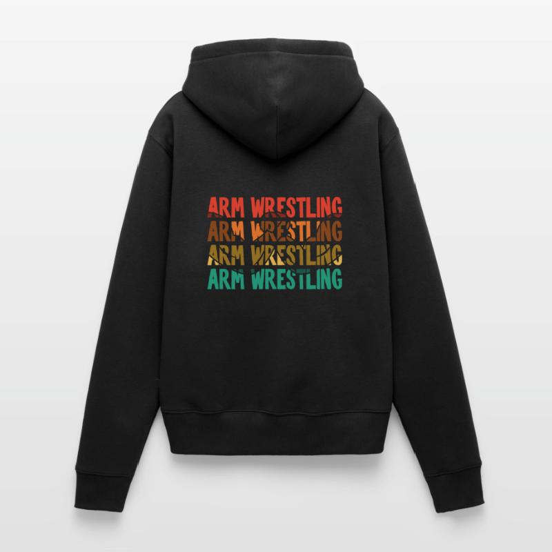 Bras d’exercice de techniques de lutte à main de texte rétro Sweat à capuche Premium bio Femme