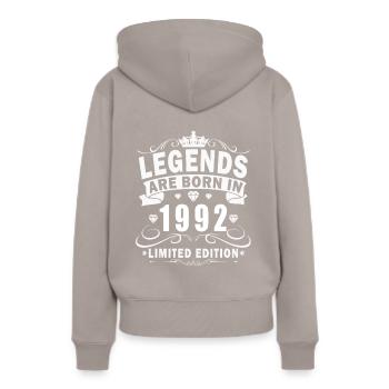 Legends are born in 1992 - Women’s Premium Organic Hoodie - taupe - Back - Julia (174cm)
