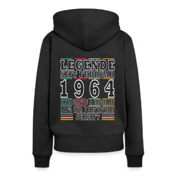 Februar 1964 Geburtstag Februar 1964 Februar - Frauen Premium Bio Hoodie - Schwarz - Hinten - Julia (174cm)