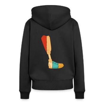 Retro Künstliche Beine Prothese Fuß Benutzer Bein - Frauen Premium Bio Hoodie - Schwarz - Hinten - Julia (174cm)