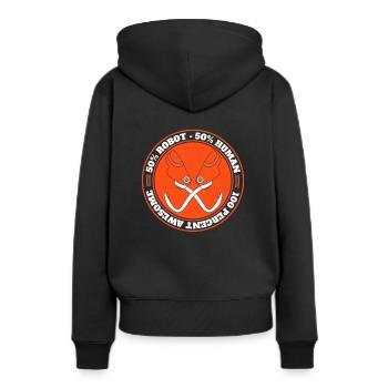 50% Roboter 50% Mensch Prothese Fuß Benutzer Bein - Frauen Premium Bio Hoodie - Schwarz - Hinten - Julia (174cm)
