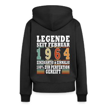 Februar 1964 Geburtstag Februar 1964 Februar - Frauen Premium Bio Hoodie - Schwarz - Hinten - Julia (174cm)
