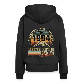 1994 30 Geburtstag Jahrgang 1994 dreißiger 30er - Frauen Premium Bio Hoodie - Schwarz - Hinten - Julia (174cm)