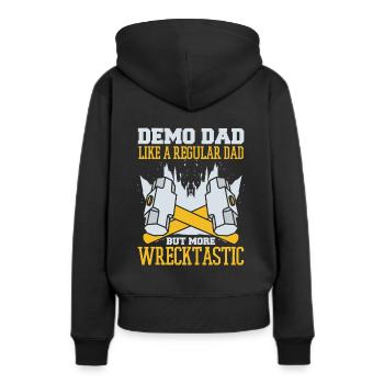 Demo Papa Mehr Wrecktastic Heimwerkerhaus - Frauen Premium Bio Hoodie - Schwarz - Hinten - Julia (174cm)