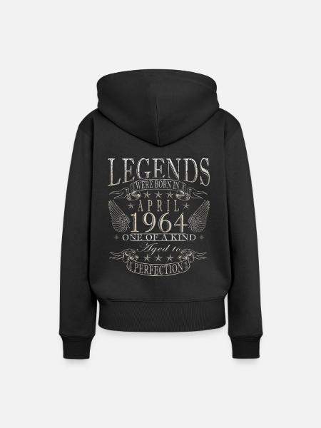 Legenda 60 jaar 1964 April 60 jaar - Vrouwen Premium Bio hoodie - zwart