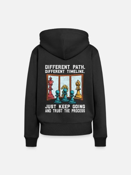 Schach Spruch lustig - Dame Premium hoodie, økologisk bomuld - sort