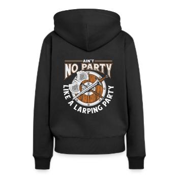 Keine Party ist wie eine Larping-Party LARPing Armor - Frauen Premium Bio Hoodie - Schwarz - Hinten - Julia (174cm)