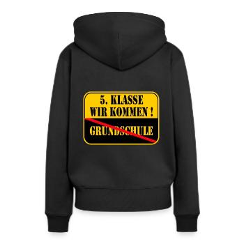 Grundschule Abschluss Grundschüler Geschenk - Frauen Premium Bio Hoodie - Schwarz - Hinten - Julia (174cm)
