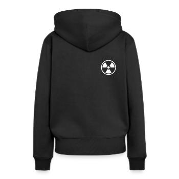 Kernkraft Logo Emblem Energie Uran Kernkraft - Frauen Premium Bio Hoodie - Schwarz - Hinten - Julia (174cm)