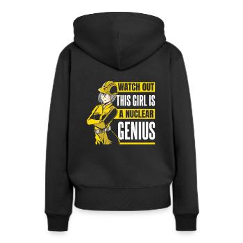 Dieses Mädchen ist ein nukleares Genuis Energy Nuclear - Frauen Premium Bio Hoodie - Schwarz - Hinten - Julia (174cm)
