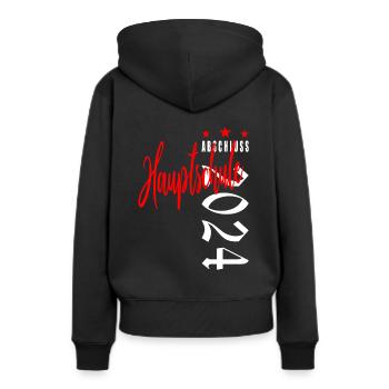 Hauptschulabschluss Abschluss Hauptschule 2024 - Frauen Premium Bio Hoodie - Schwarz - Hinten - Julia (174cm)