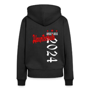 Hauptschulabschluss Hauptschule Abschluss 2024 - Frauen Premium Bio Hoodie - Schwarz - Hinten - Julia (174cm)