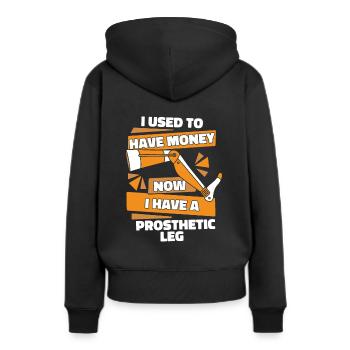 Maintenant, j’ai une jambe prothétique jambes artificielles jambe - Sweat à capuche Premium bio Femme - noir - Dos - Julia (174cm)
