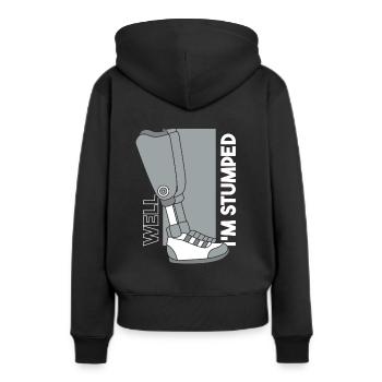 Nun, ich bin ratlos Prothese Fußbenutzer Bein - Frauen Premium Bio Hoodie - Schwarz - Hinten - Julia (174cm)