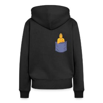 Statue de symbole bouddhiste de poche de poitrine bouddhiste - Sweat à capuche Premium bio Femme - noir - Dos - Julia (174cm)