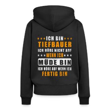Tiefbauer Straßenbauer Tiefbau Geschenk - Frauen Premium Bio Hoodie - Schwarz - Hinten - Julia (174cm)