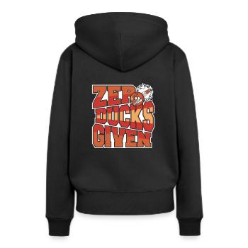 Zero Ducks Given Game Prisonball Teamplayer - Frauen Premium Bio Hoodie - Schwarz - Hinten - Julia (174cm)