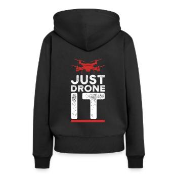 Drohne Drohnen Geschenk - Frauen Premium Bio Hoodie - Schwarz - Hinten - Julia (174cm)