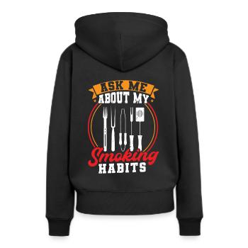 Grillmeister Geschenk Männer Spruch Smoker smoke - Frauen Premium Bio Hoodie - Schwarz - Hinten - Julia (174cm)
