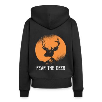 Chasseur de cerf - Sweat à capuche Premium bio Femme - noir - Dos - Julia (174cm)