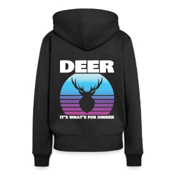 Jagen Jäger Hirsch Jagen Jagen Sprüche - Frauen Premium Bio Hoodie - Schwarz - Hinten - Julia (174cm)