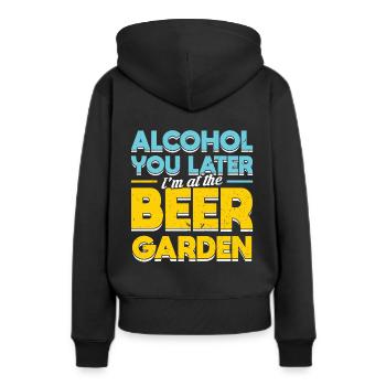 Bier Biergarten Bierfest Bierkrug - Frauen Premium Bio Hoodie - Schwarz - Hinten - Julia (174cm)