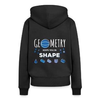 Geometrie Spruch - Frauen Premium Bio Hoodie - Schwarz - Hinten - Julia (174cm)